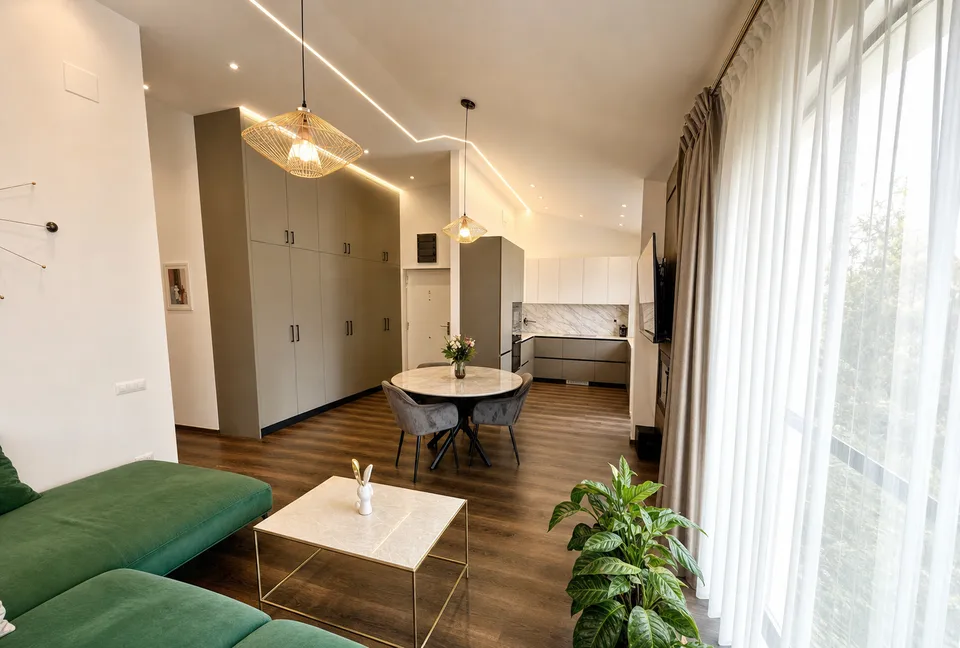 Apartament cu 3 camere la mansardă în Pipera, Voluntari, cu terasă de 42 m²