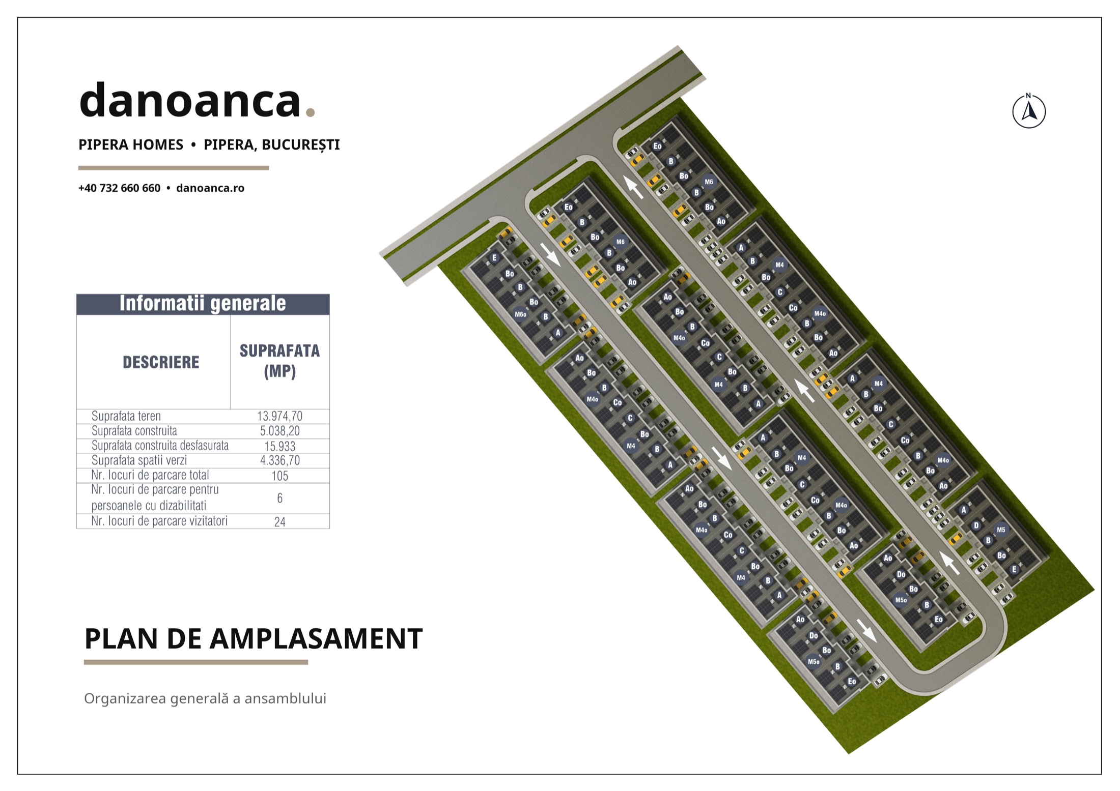 Planul de amplasament al proiectului Pipera Homes